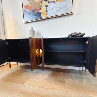 Credenza Circulos Plata Negro