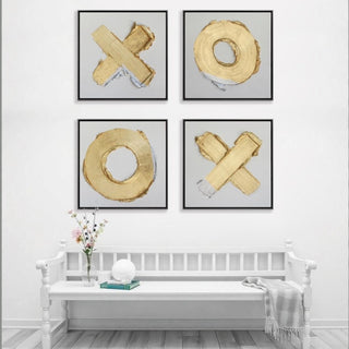Cuadro XO Plata Oro Set de 4