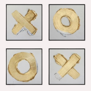 Cuadro XO Plata Oro Set de 4