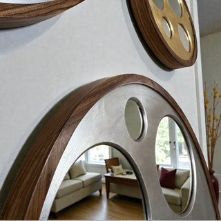 Espejo Engranes Mediano Plata 1.20M