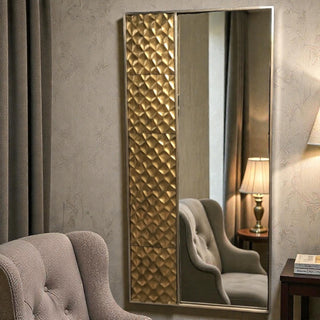Espejo Escamas Oro Lineal