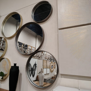 Espejo Anillo Piel Silver Mediano