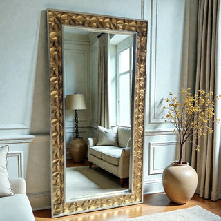 Espejo Muralla Flores Oro