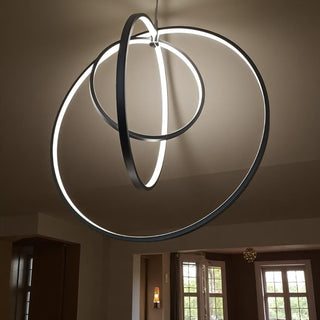 Lámpara 3 Aros Espiral Negro