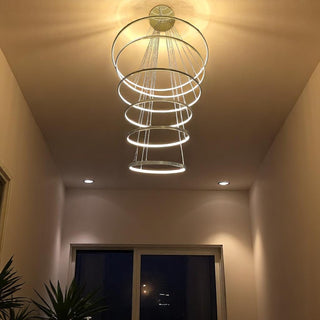 Lámpara 6 Aros Dorado Cepillado