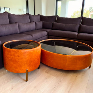 Mesa lateral Greco Chica Piel Camel
