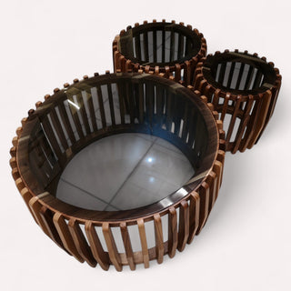 Mesa de Centro Maraya Set de 3 Parota