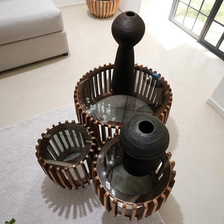 Mesa de Centro Maraya Set de 3 Parota