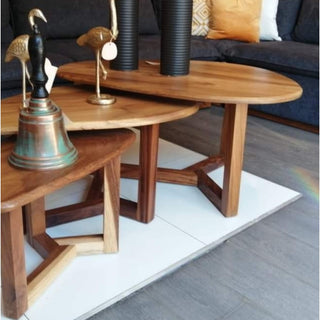 Mesa de Centro Mesas Orgánicas Set de 3 Parota