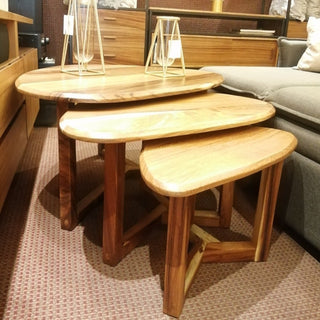 Mesa de Centro Mesas Orgánicas Set de 3 Parota