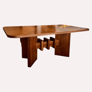 Mesa de Comedor Cordoba 10P 2.40M Chapa Nogal