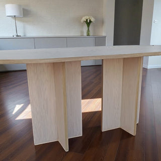 Mesa de Comedor Glam 6P Chapa Encino Nieve