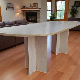 Mesa de Comedor Glam 8P 2.40 Chapa Encino Nieve