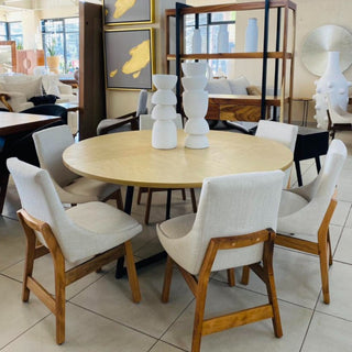 Mesa de Comedor VIgo 6P 1.50M Chapa Encino Nieve