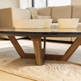 Mesa de Centro Oro Redonda
