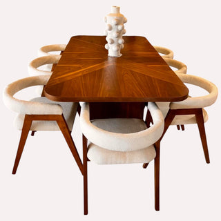 Mesa de Comedor Cordoba 10P 2.40M Chapa Nogal