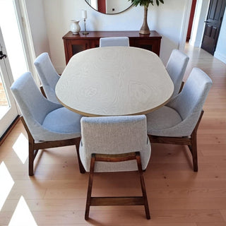 Mesa de Comedor Glam Chapa Encino Nieve