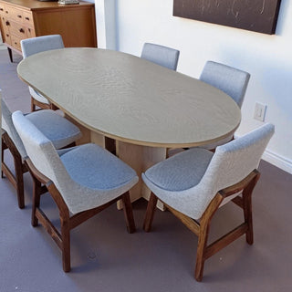 Mesa de Comedor Glam Chapa Encino Nieve