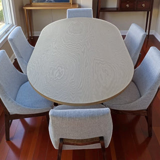 Mesa de Comedor Glam Chapa Encino Nieve