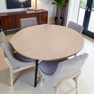 Mesa de Comedor Vigo 4P 1.20M Chapa Encino Nieve