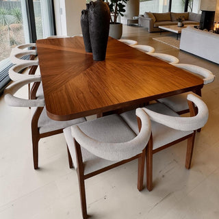 Mesa de Comedor Cordoba 12P 2.80M Chapa Nogal