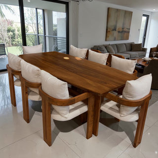Mesa de Comedor Dinamarca 8P 2.20M Rosa Morada Tabla 1"